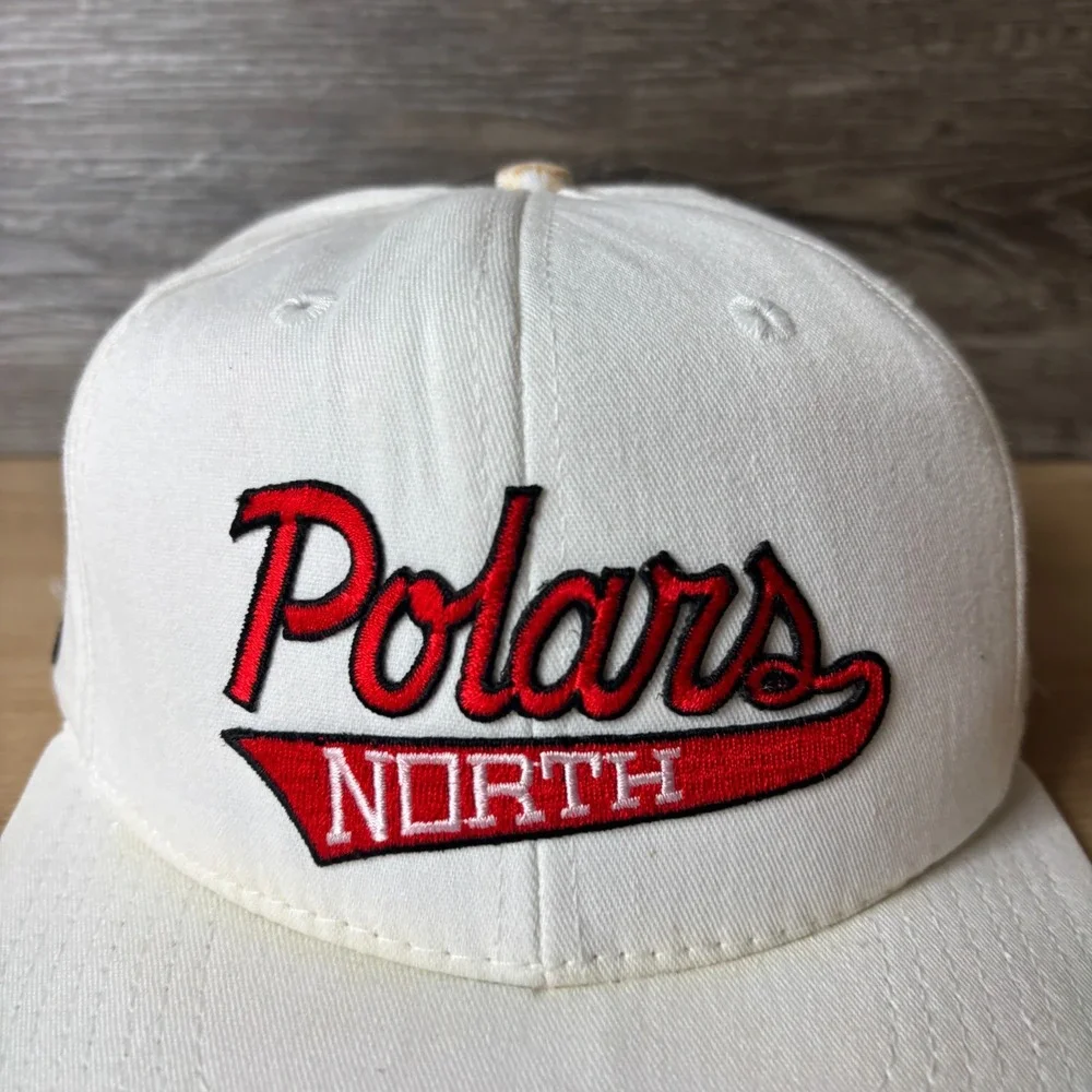 Vintage North High School Polars Hat Cap Snap Back White St Paul Minneapolis